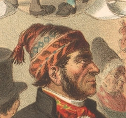 Bild: Pottmütze aus: Albert Kretschmer: Deutsche Volkstrachten, 1870.